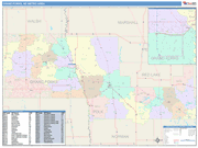 Grand Forks Metro Area Wall Map Color Cast Style